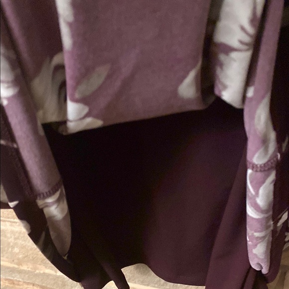 Ralph Lauren Floral Flutter Sleeve Ruched Jersey Dress Plum/ Grey Size 20W - Picture 9 of 11